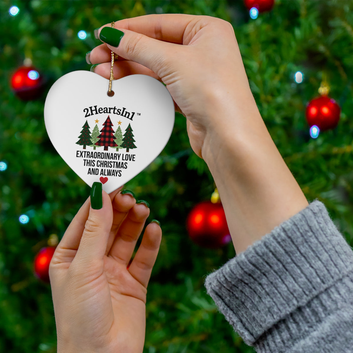 2HeartsIn1 Extraordinary Love This Christmas and Always Holiday Keepsake Ornament