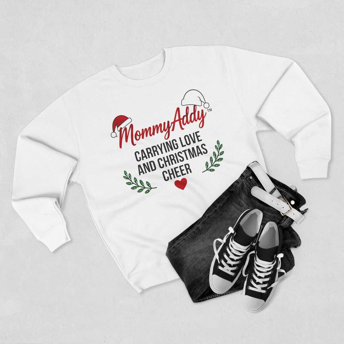MommyAddy Carrying Love and Christmas Cheer Holiday Cozy Crewneck