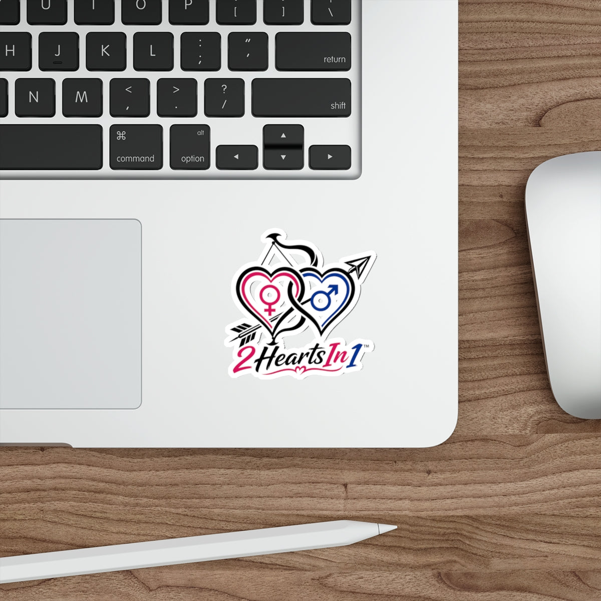 2HeartsIn1 Signature Die-Cut Sticker