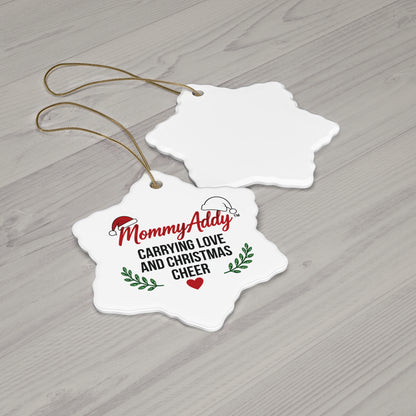 MommyAddy Carrying Love and Christmas Cheer Holiday Keepsake Ornament