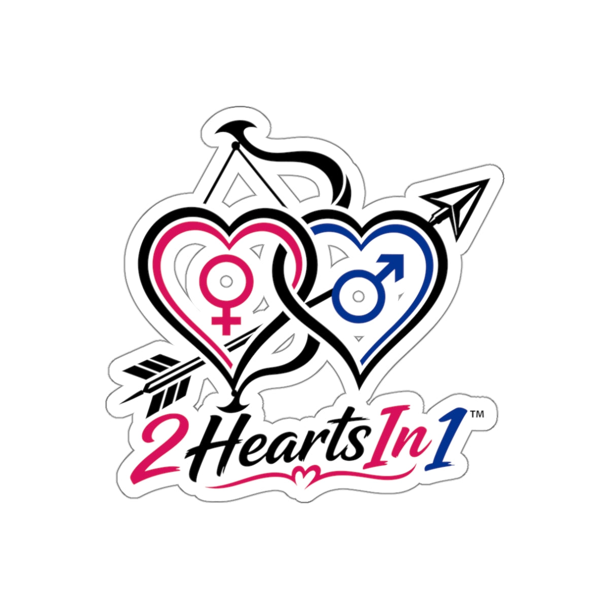 2HeartsIn1 Signature Die-Cut Sticker