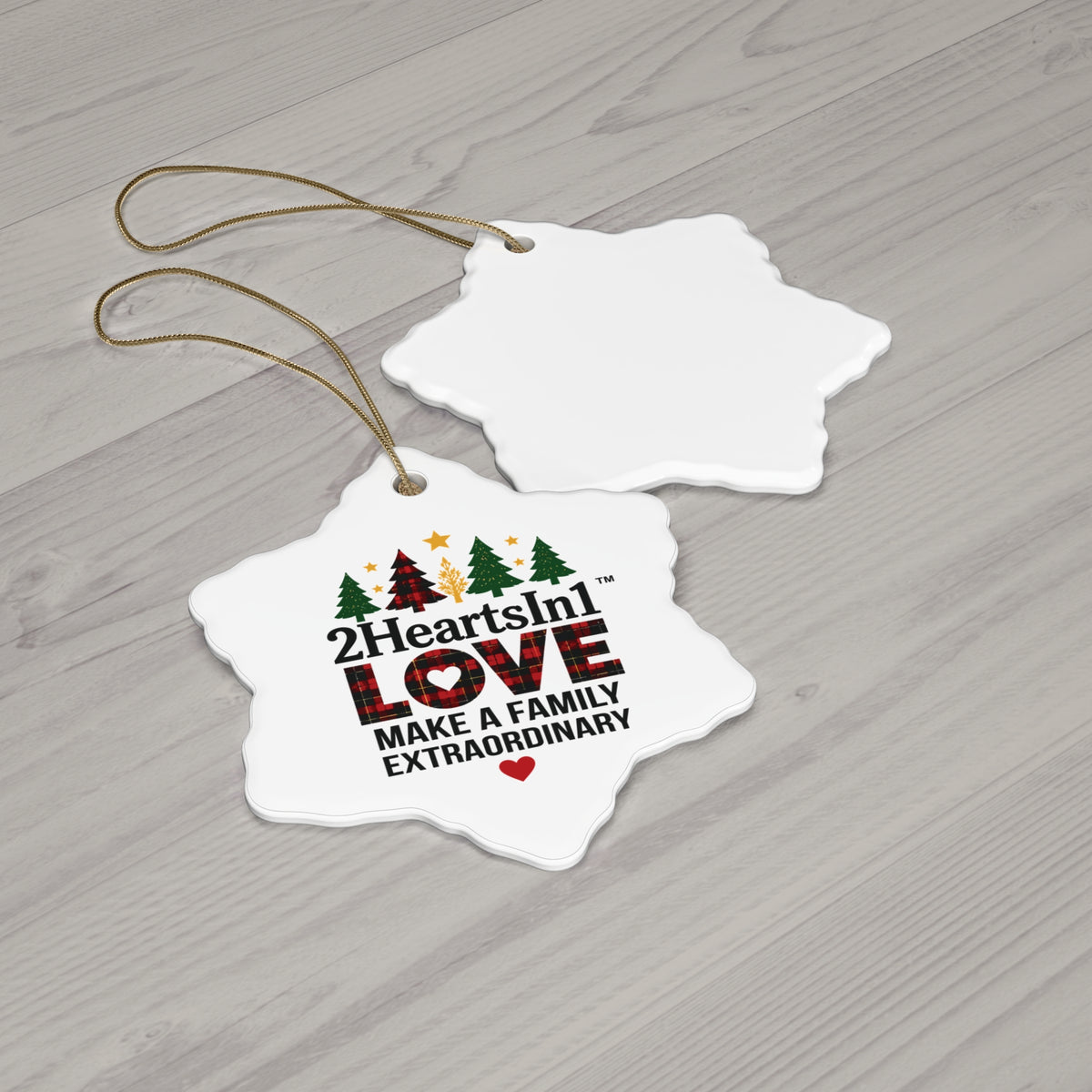 2HeartsIn1 Love Makes a Family Extraordinary Holiday Keepsake Ornament