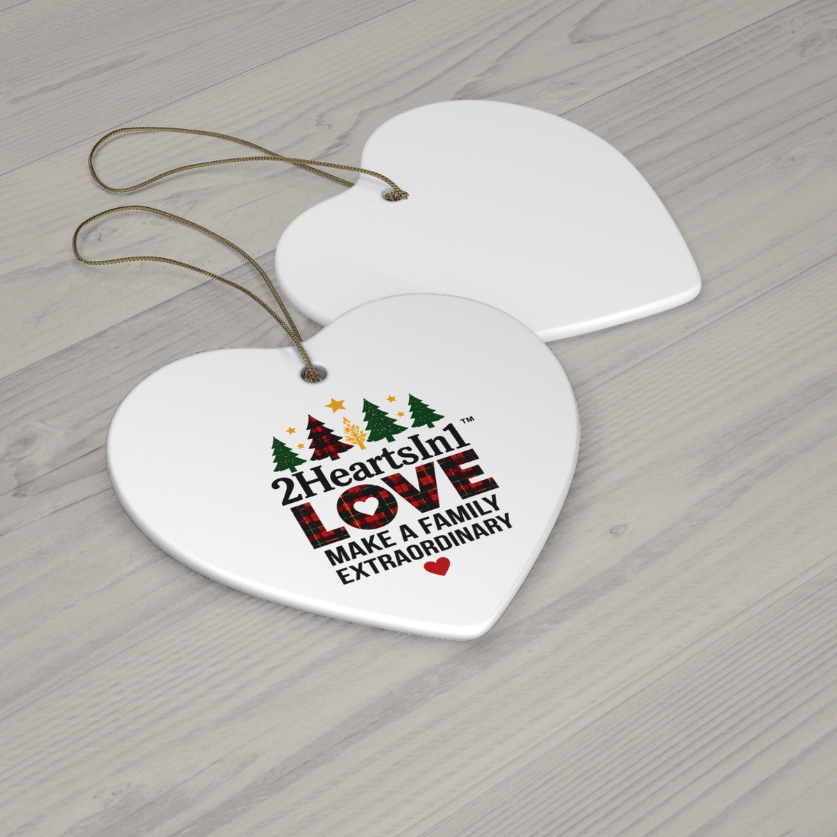 2HeartsIn1 Love Makes a Family Extraordinary Holiday Keepsake Ornament