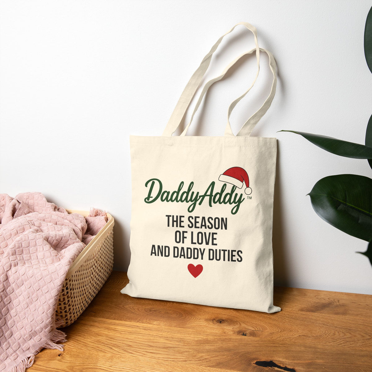 DaddyAddy The Season of Love and Daddy Duties Holiday Canvas Tote