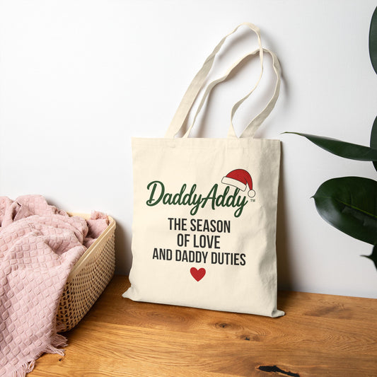 DaddyAddy The Season of Love and Daddy Duties Holiday Canvas Tote