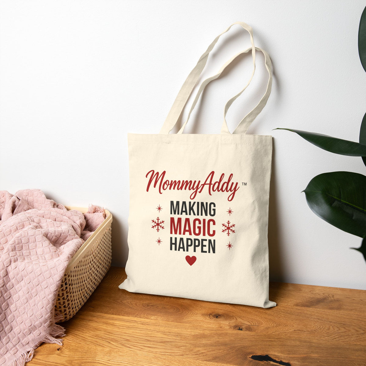 MommyAddy Making Magic Happen Holiday Canvas Tote