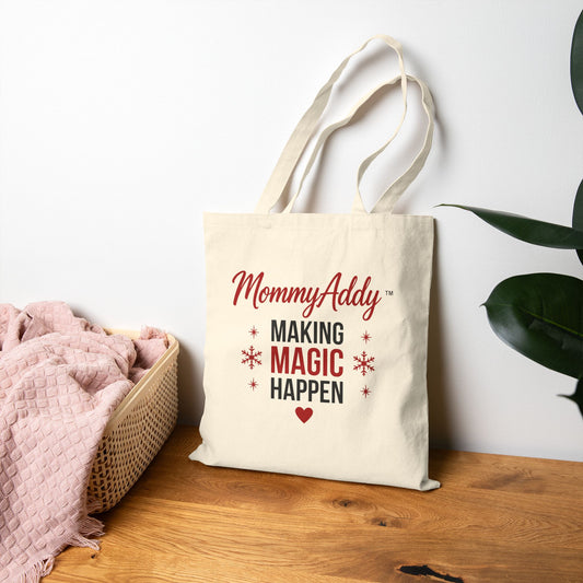 MommyAddy Making Magic Happen Holiday Canvas Tote