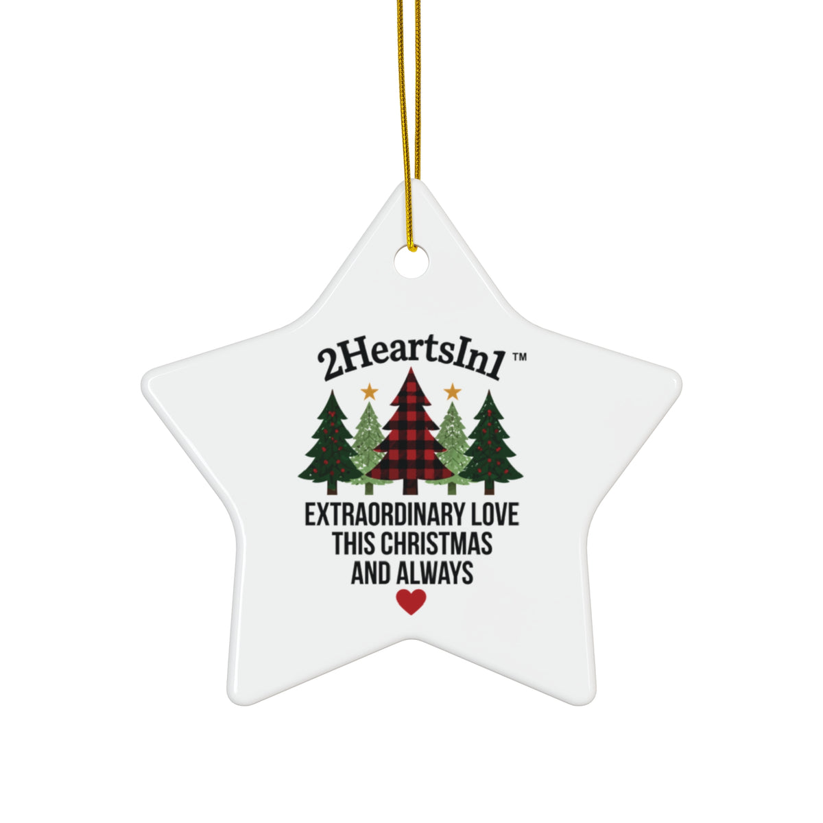 2HeartsIn1 Extraordinary Love This Christmas and Always Holiday Keepsake Ornament