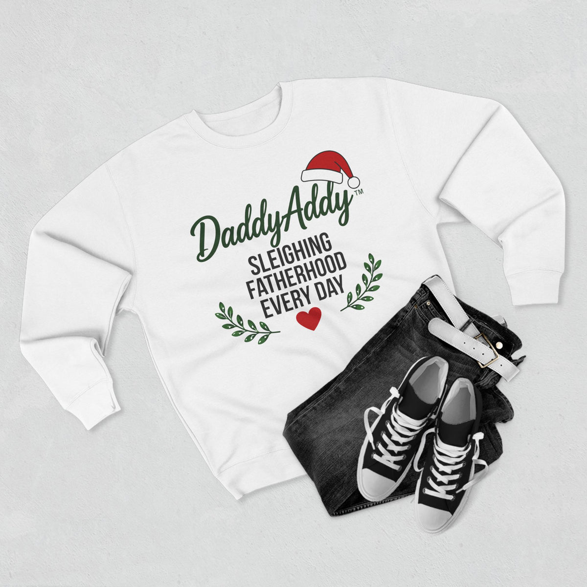 DaddyAddy Sleighing Fatherhood Every Day Holiday Cozy Crewneck