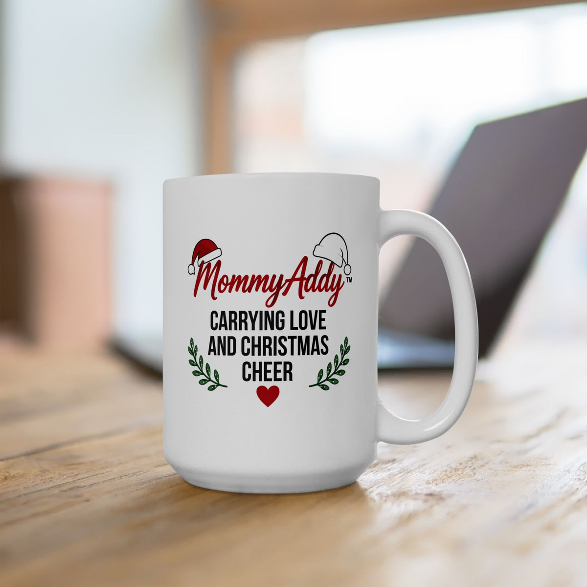 MommyAddy Carrying Love and Christmas Cheer 15 oz Holiday Mug