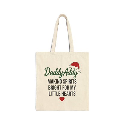 DaddyAddy Making Spirits Bright for My Little Hearts Holiday Canvas Tote