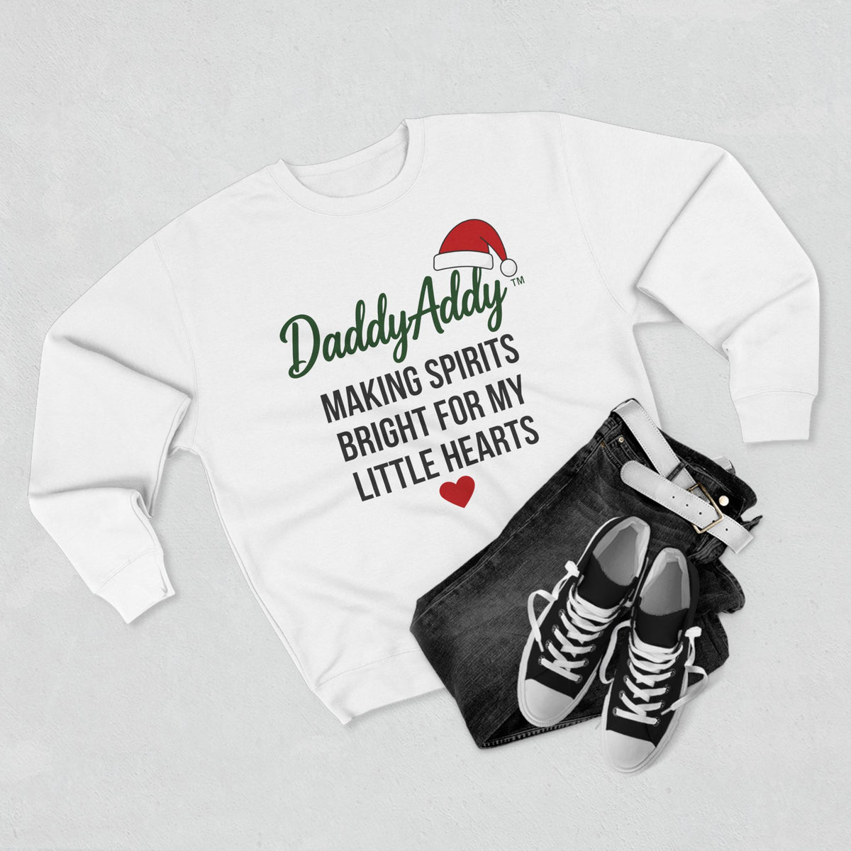 DaddyAddy Making Spirits Bright for My Little Hearts Holiday Cozy Crewneck