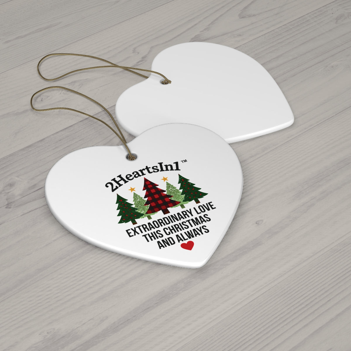 2HeartsIn1 Extraordinary Love This Christmas and Always Holiday Keepsake Ornament
