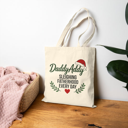 DaddyAddy Sleighing Fatherhood Every Day Holiday Canvas Tote