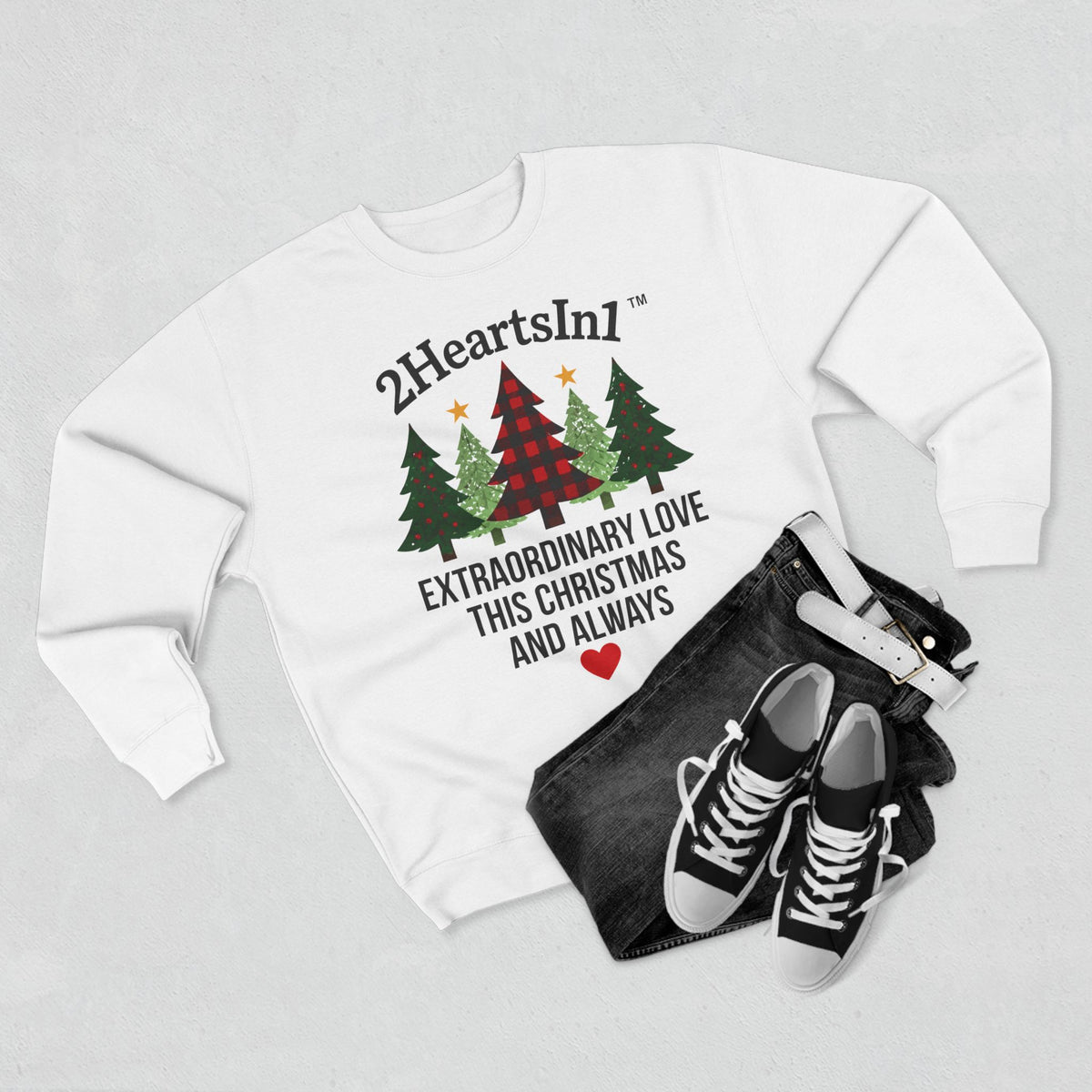 2HeartsIn1 Extraordinary Love This Christmas and Always Holiday Cozy Crewneck