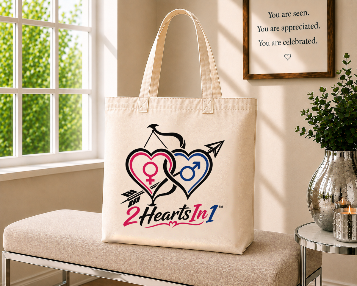 2HeartsIn1 Signature Canvas Tote