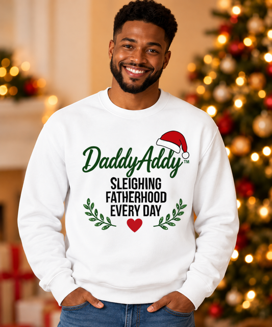 DaddyAddy Sleighing Fatherhood Every Day Holiday Cozy Crewneck
