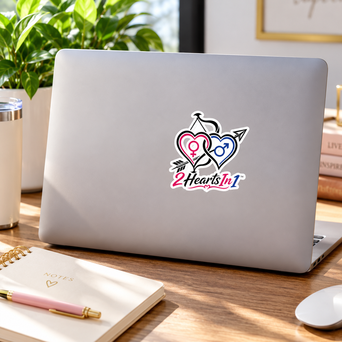 2HeartsIn1 Signature Die-Cut Sticker