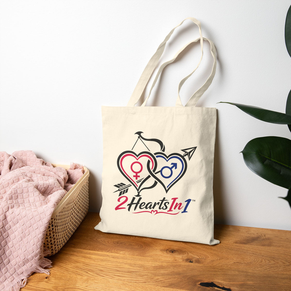 2HeartsIn1 Signature Canvas Tote