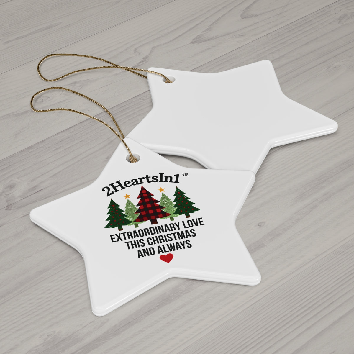 2HeartsIn1 Extraordinary Love This Christmas and Always Holiday Keepsake Ornament