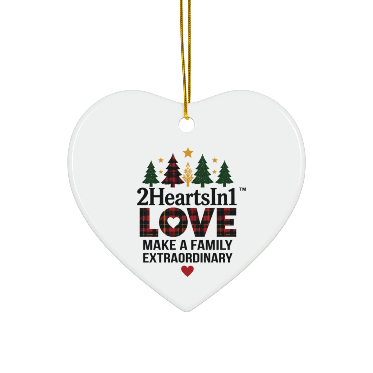 2HeartsIn1 Love Makes a Family Extraordinary Holiday Keepsake Ornament
