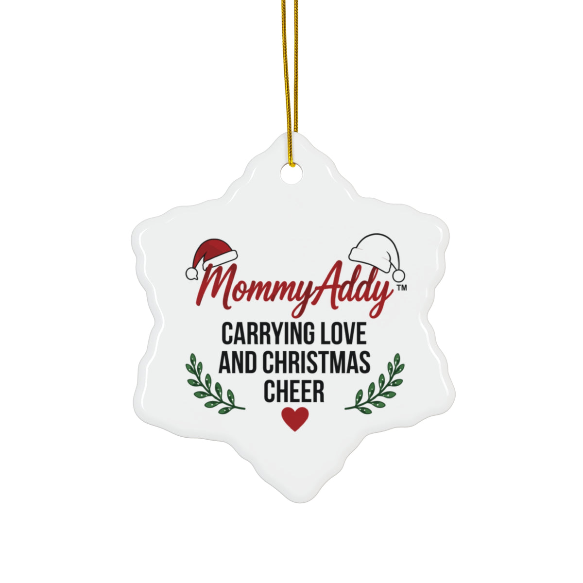 MommyAddy Carrying Love and Christmas Cheer Holiday Keepsake Ornament