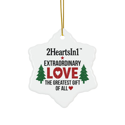 2HeartsIn1 Love — The Greatest Gift of All Holiday Keepsake Ornament