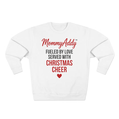 MommyAddy Fueled by Love Served with Christmas Cheer Holiday Cozy Crewneck
