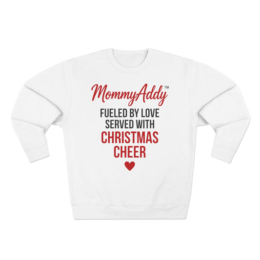 MommyAddy Fueled by Love Served with Christmas Cheer Holiday Cozy Crewneck