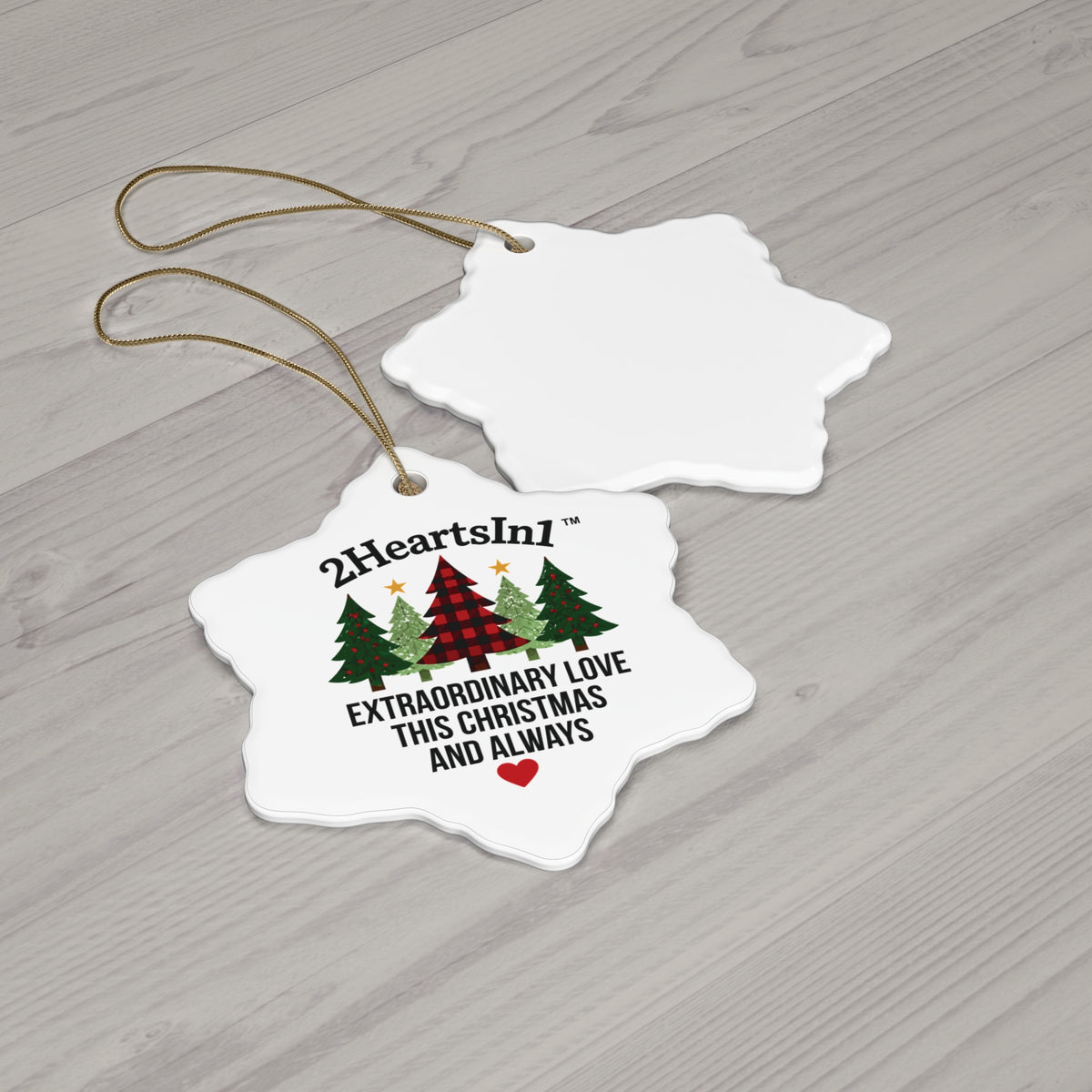 2HeartsIn1 Extraordinary Love This Christmas and Always Holiday Keepsake Ornament