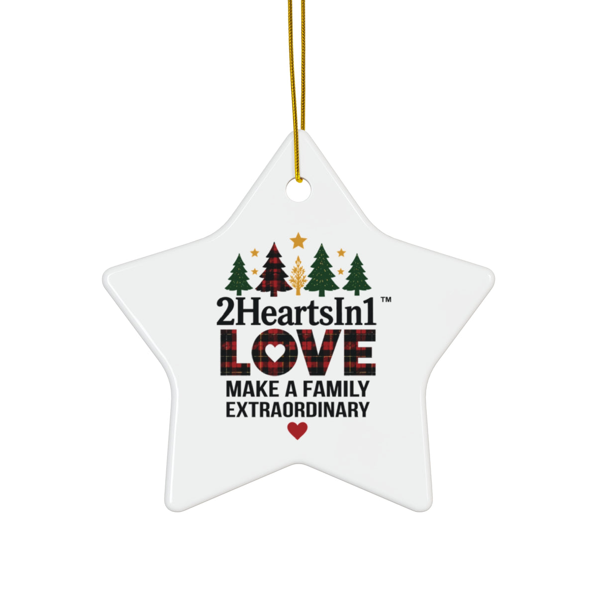 2HeartsIn1 Love Makes a Family Extraordinary Holiday Keepsake Ornament