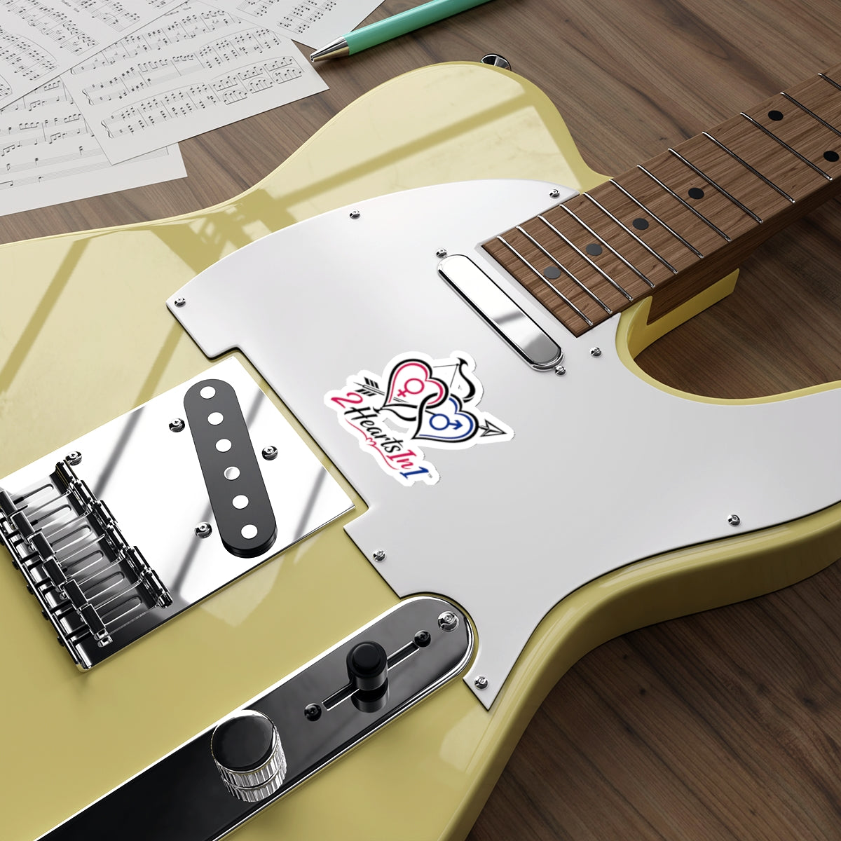 2HeartsIn1 Signature Die-Cut Sticker