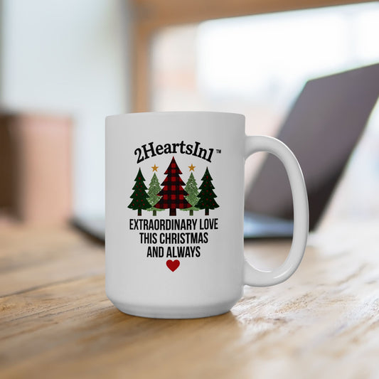 2HeartsIn1 Extraordinary Love This Christmas and Always 15 oz Holiday Mug