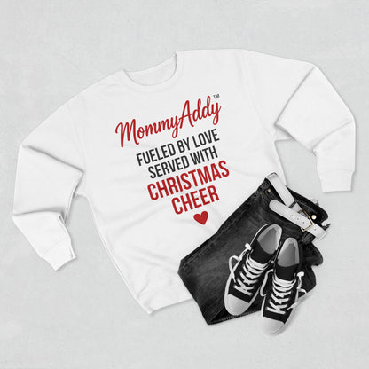 MommyAddy Fueled by Love Served with Christmas Cheer Holiday Cozy Crewneck