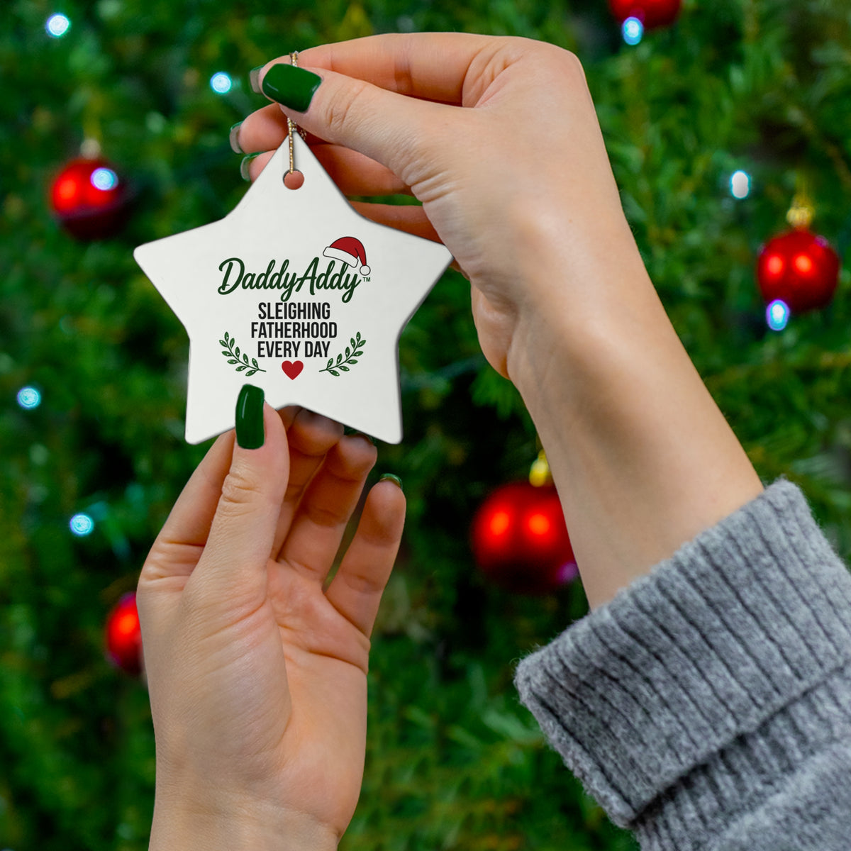 DaddyAddy Sleighing Fatherhood Every Day Holiday Keepsake Ornament