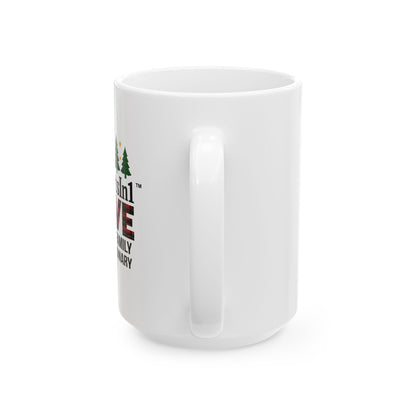 2HeartsIn1 Love Makes a Family Extraordinary 15 oz Holiday Mug