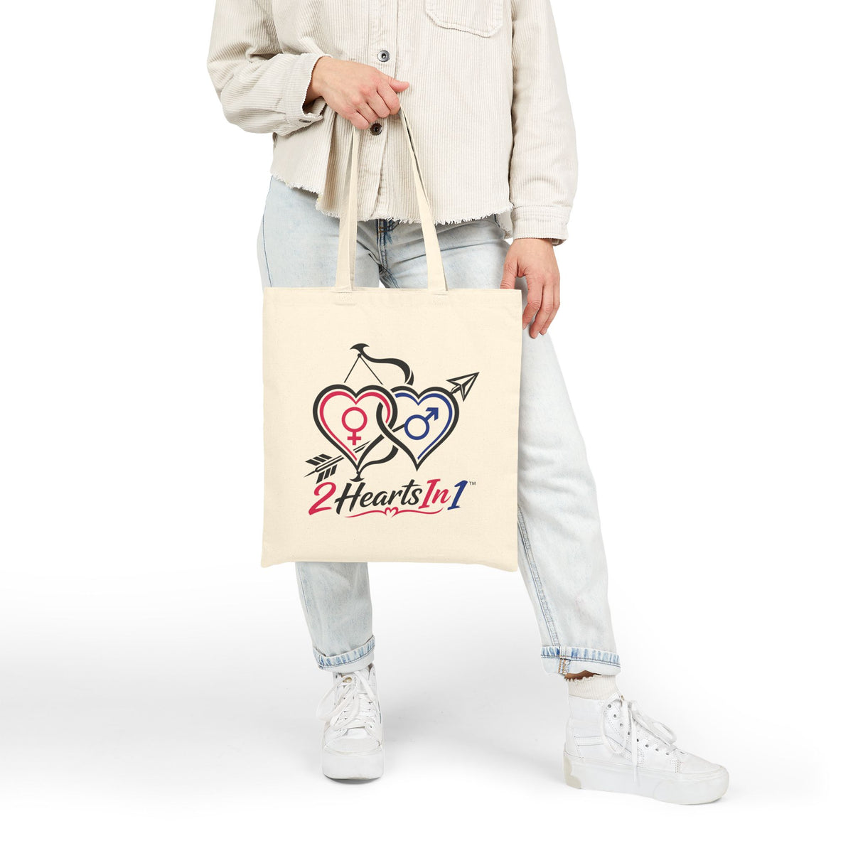 2HeartsIn1 Signature Canvas Tote