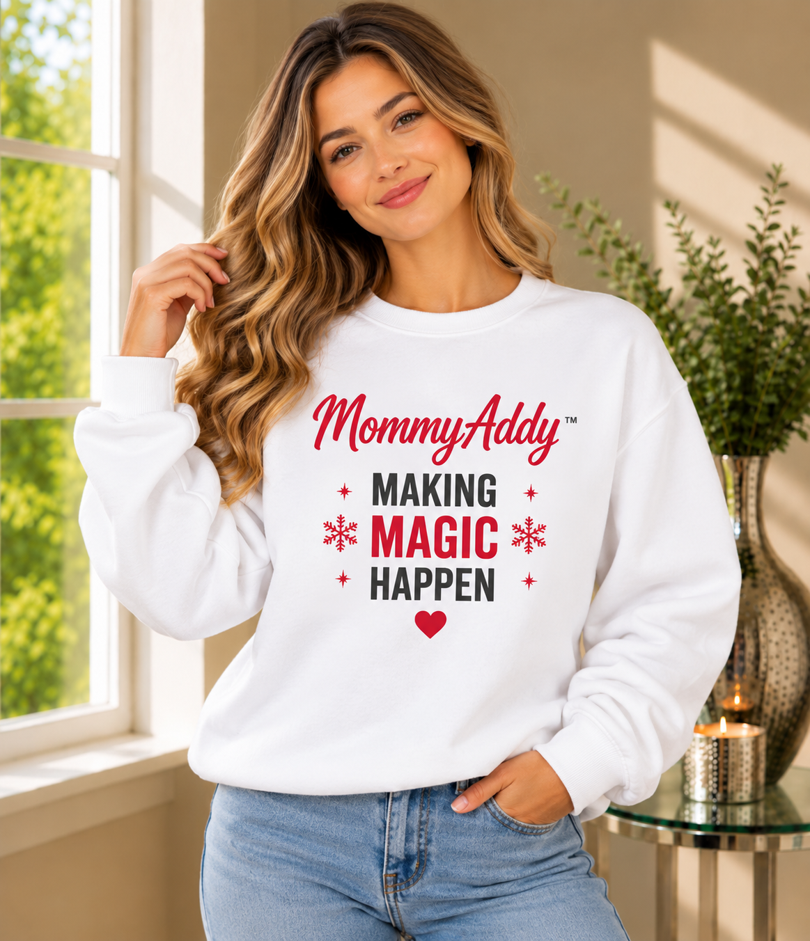 MommyAddy Making Magic Happen Holiday Cozy Crewneck